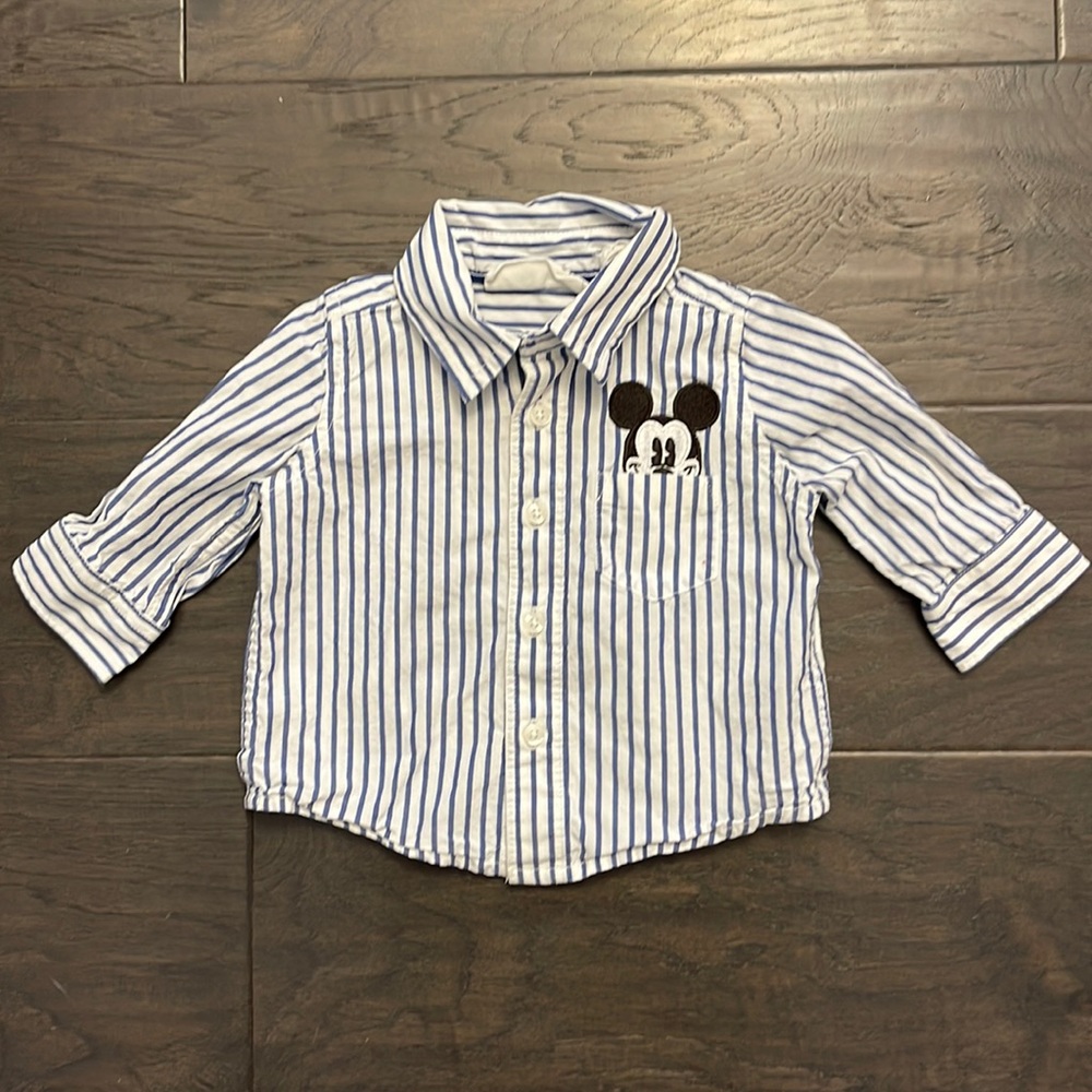 Baby Gap Disney Mickey Mouse button up Easter Shirt size 3-6 months infant